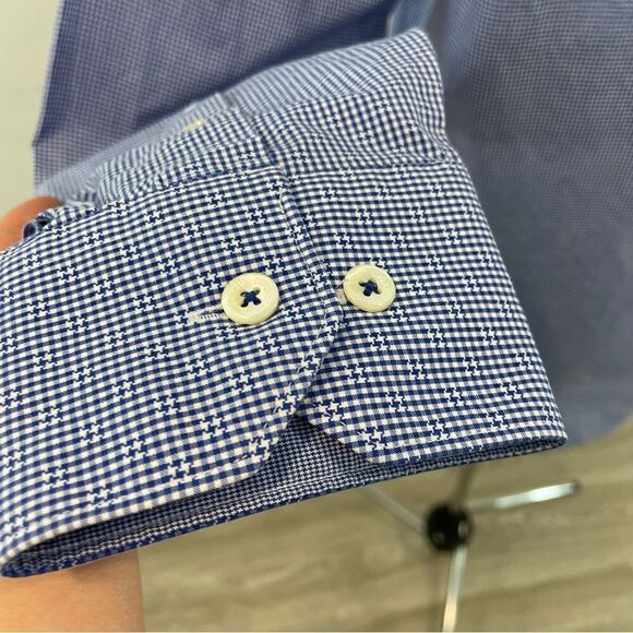 BUGATCHI Men’s Dress Casual Shirt Logo Embroidery Goosehead print 16 34/35 - Picture 12 of 13